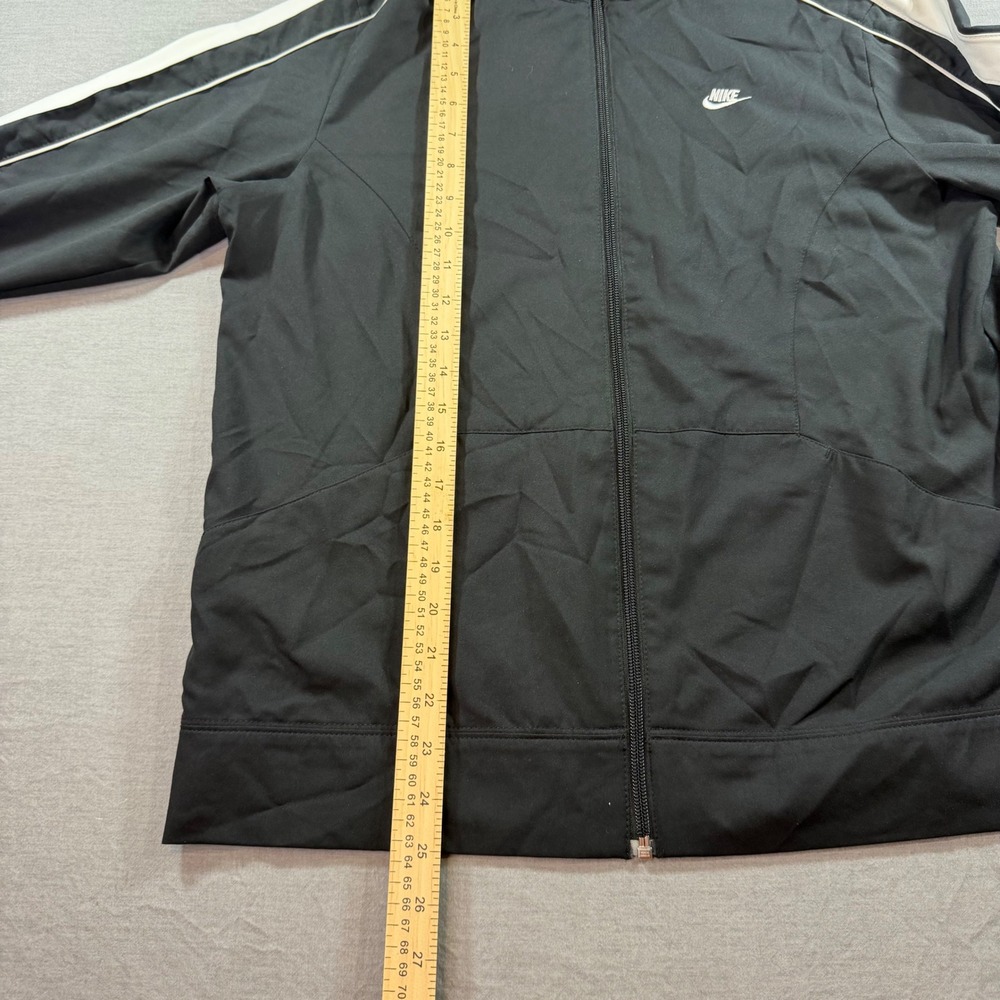 Nike Track Jacket Youth Large Black Good White Stripes Full Zip Sportswear - Picture 4 of 8